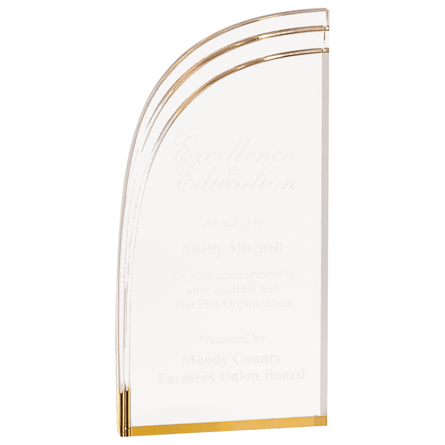 Gold 4" x 8" Wave Acrylic