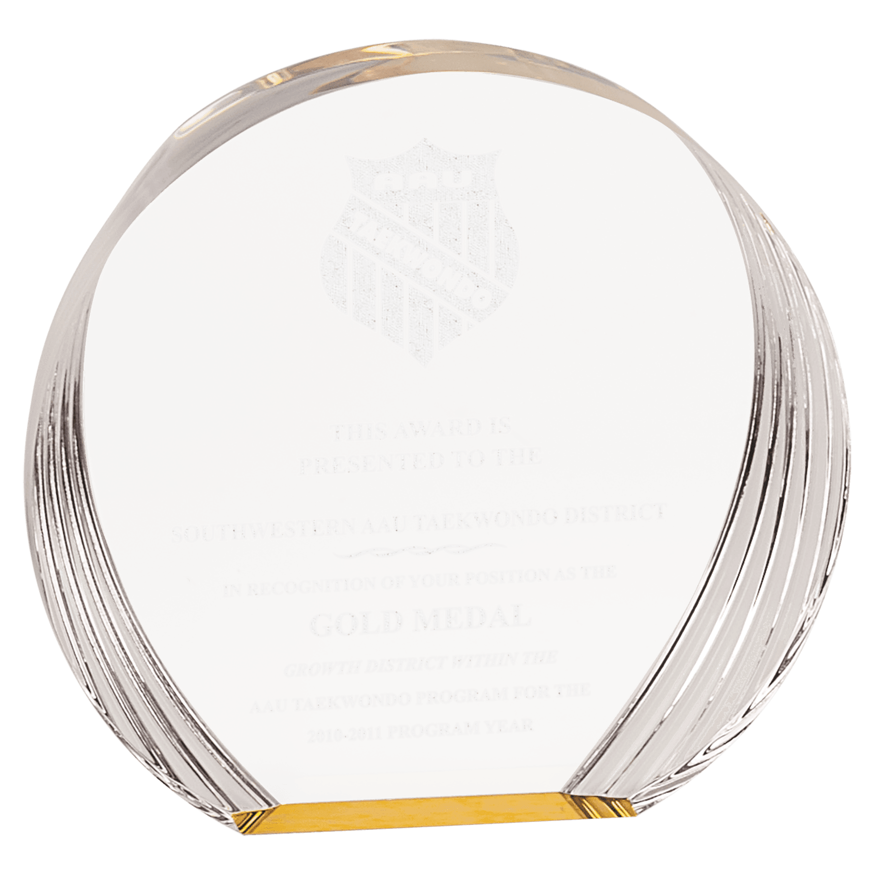 Gold 5 3/8" x 5" Round Acrylic