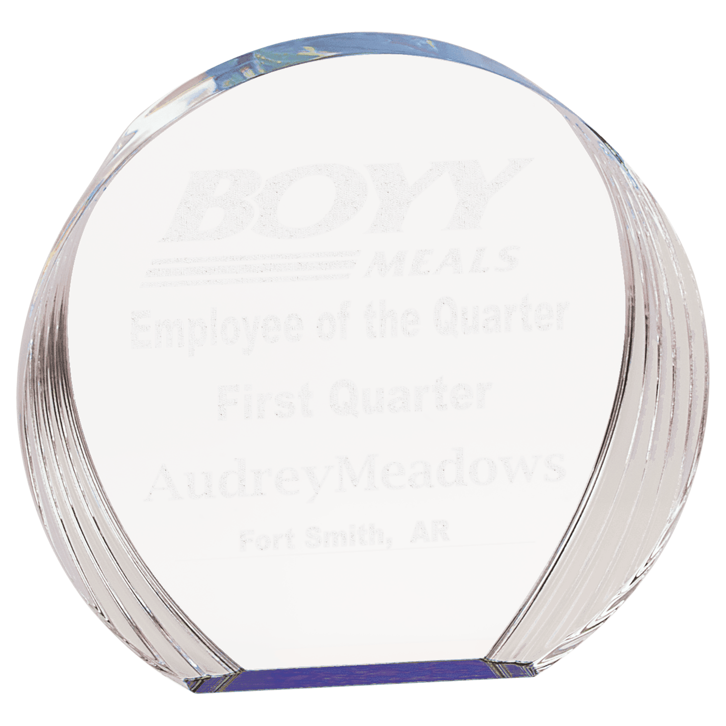 Blue 6 1/2" x 6" Round Acrylic