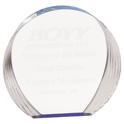 Blue 6 1/2" x 6" Round Acrylic