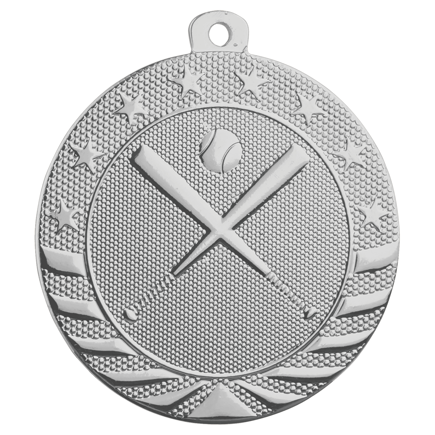 Bright Silver 2" Baseball/Softball Starbrite Medal