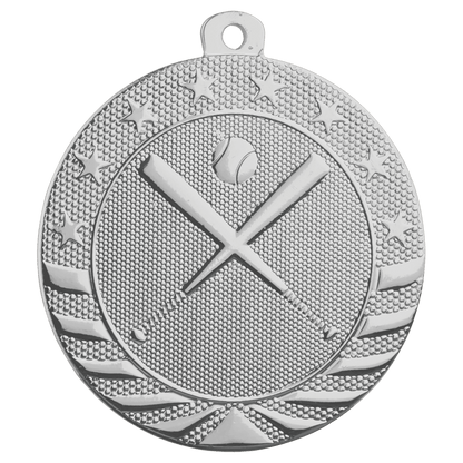 Bright Silver 2" Baseball/Softball Starbrite Medal