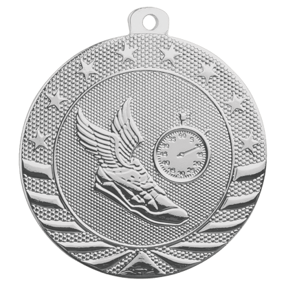 Bright Silver 2" Track Starbrite Medal