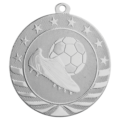 Bright Silver 2 3/4" Soccer Starbrite Medal
