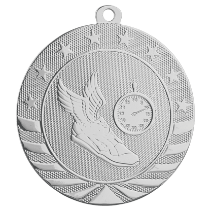 Bright Silver 2 3/4" Track Starbrite Medal