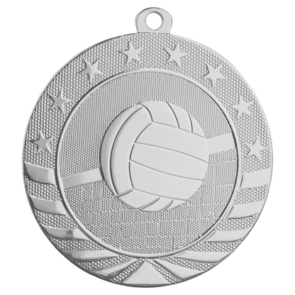 Bright Silver 2 3/4" Volleyball Starbrite Medal