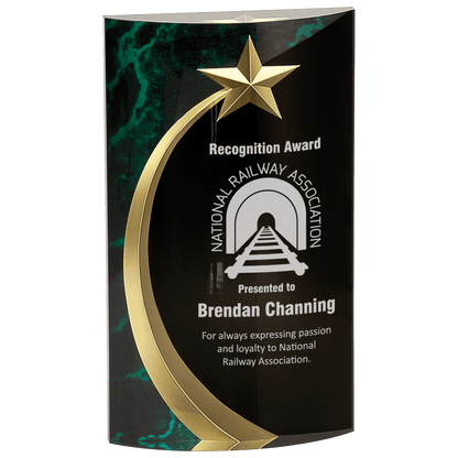 Green 7 3/4" Marble Rounded Shooting Star Acrylic