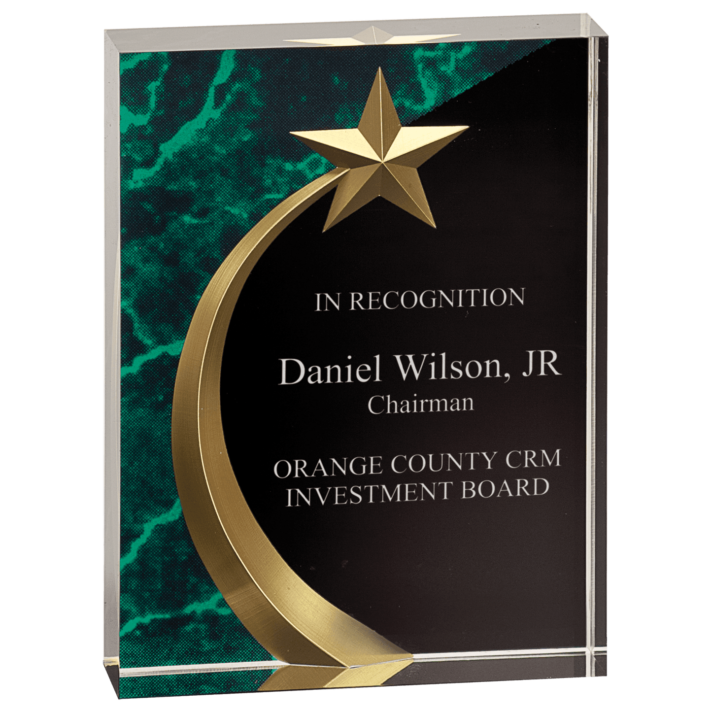 Green 6" Marble Square Shooting Star Acrylic