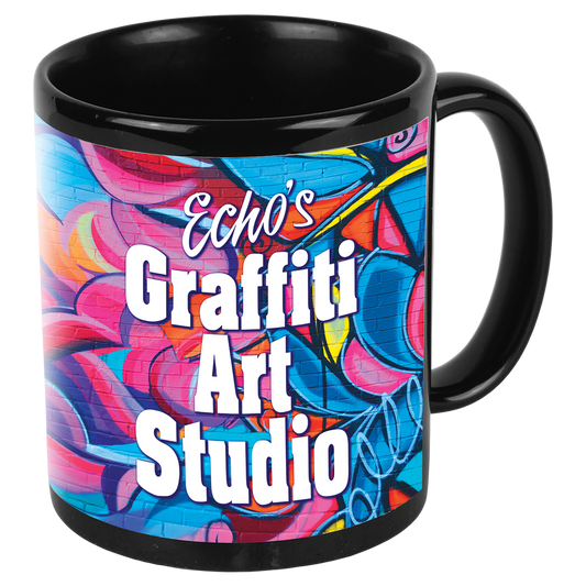 11 oz. Black/White Sublimatable Ceramic Banner Mug