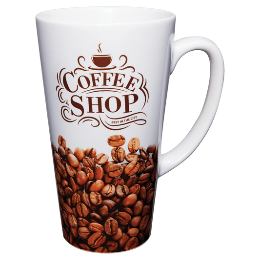 17 oz. Sublimatable White Latte Mug with Handle