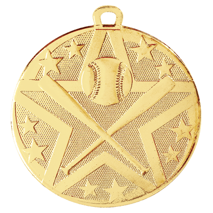 Gold 2" Superstar Baseball/Softball Medal