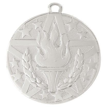 Silver 2" Superstar Torch Medal
