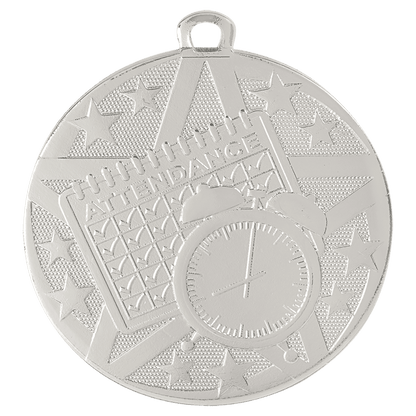 Silver 2" Superstar Perfect Attendance Medal