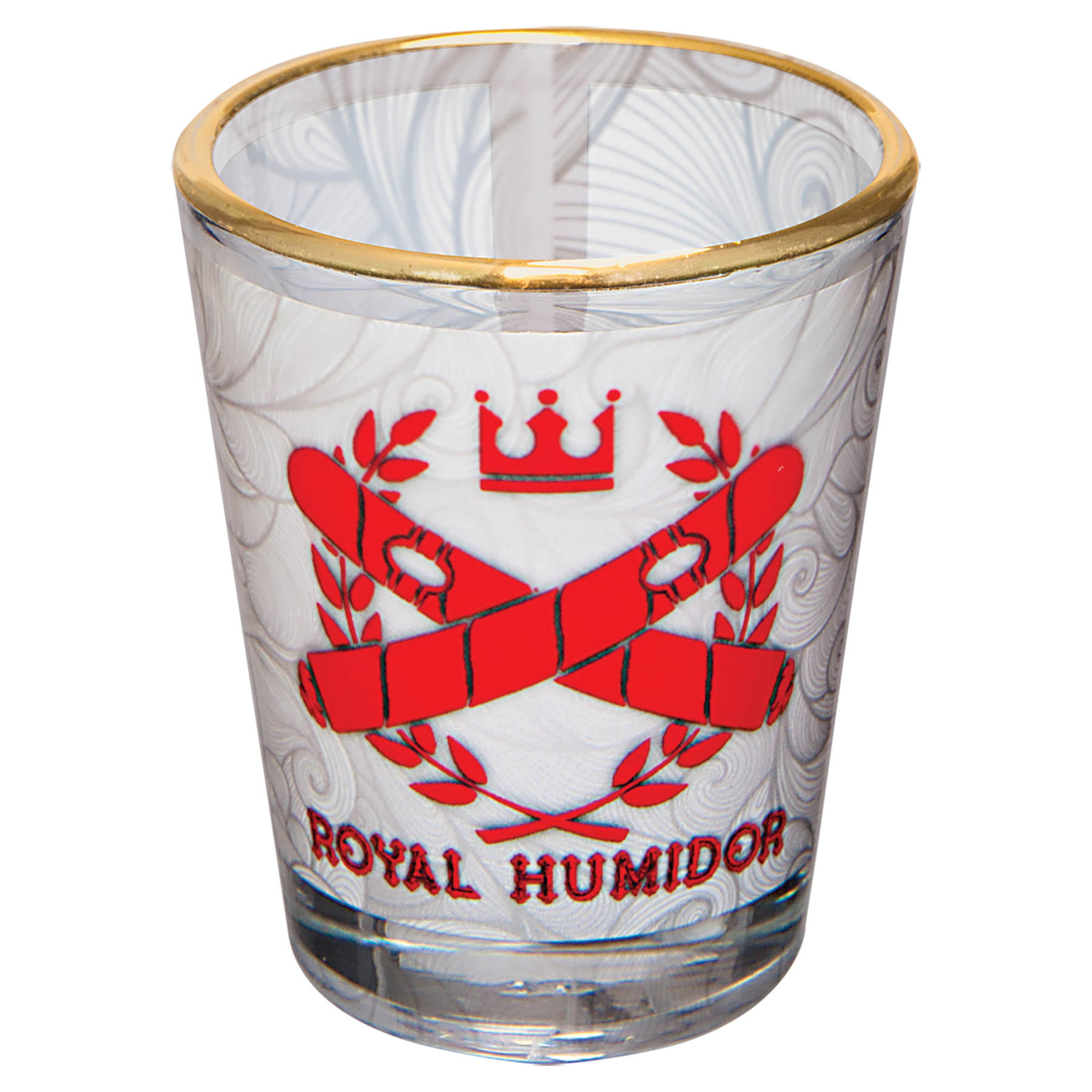 1 1/2 oz. Sublimatable Shot Glass with Gold Rim