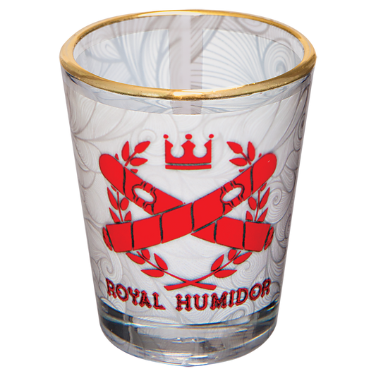 1 1/2 oz. Sublimatable Shot Glass with Gold Rim