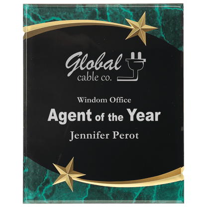 Green 7" x 9" Marble Shooting Star Acrylic Plaque