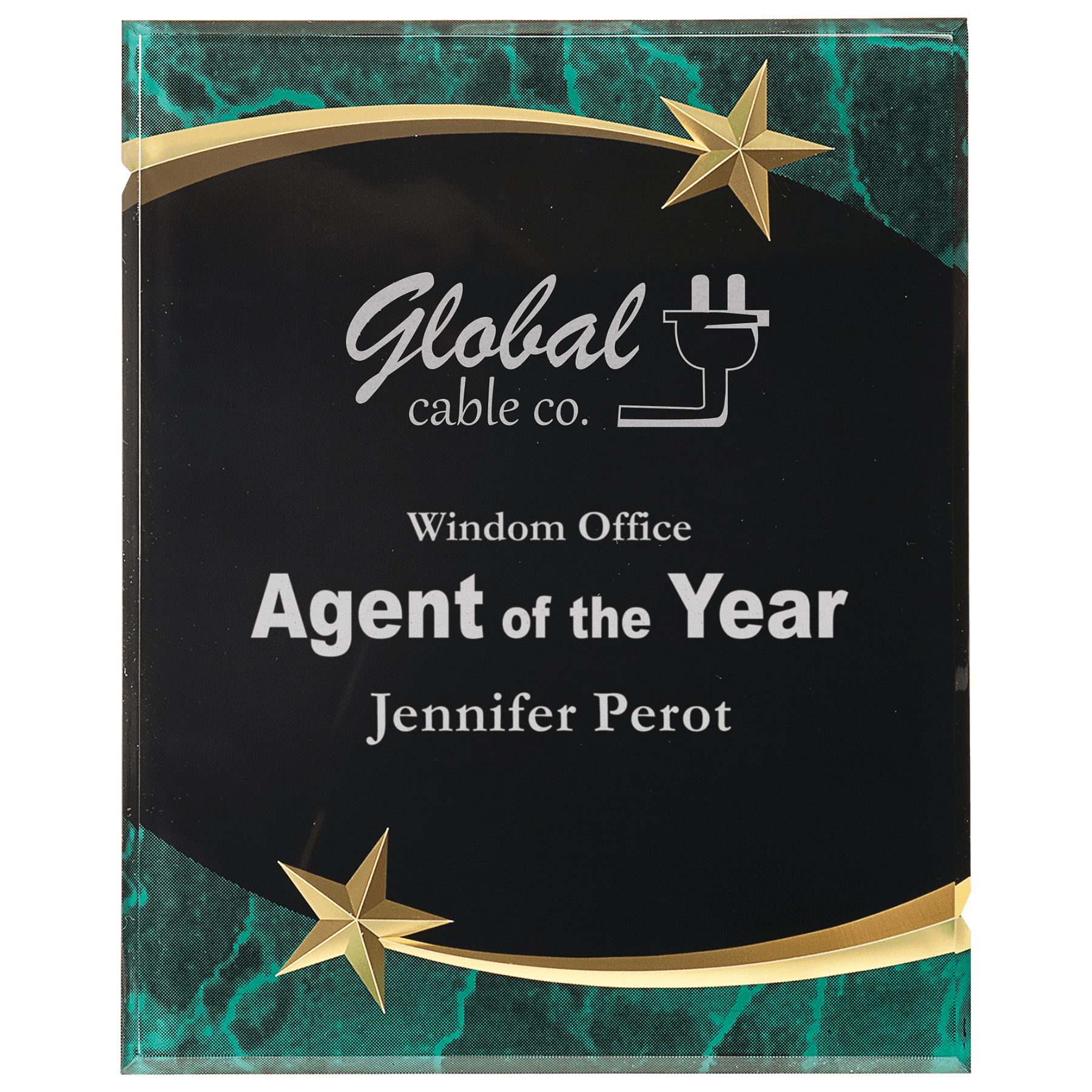 Green 8" x 10" Marble Shooting Star Acrylic Plaque