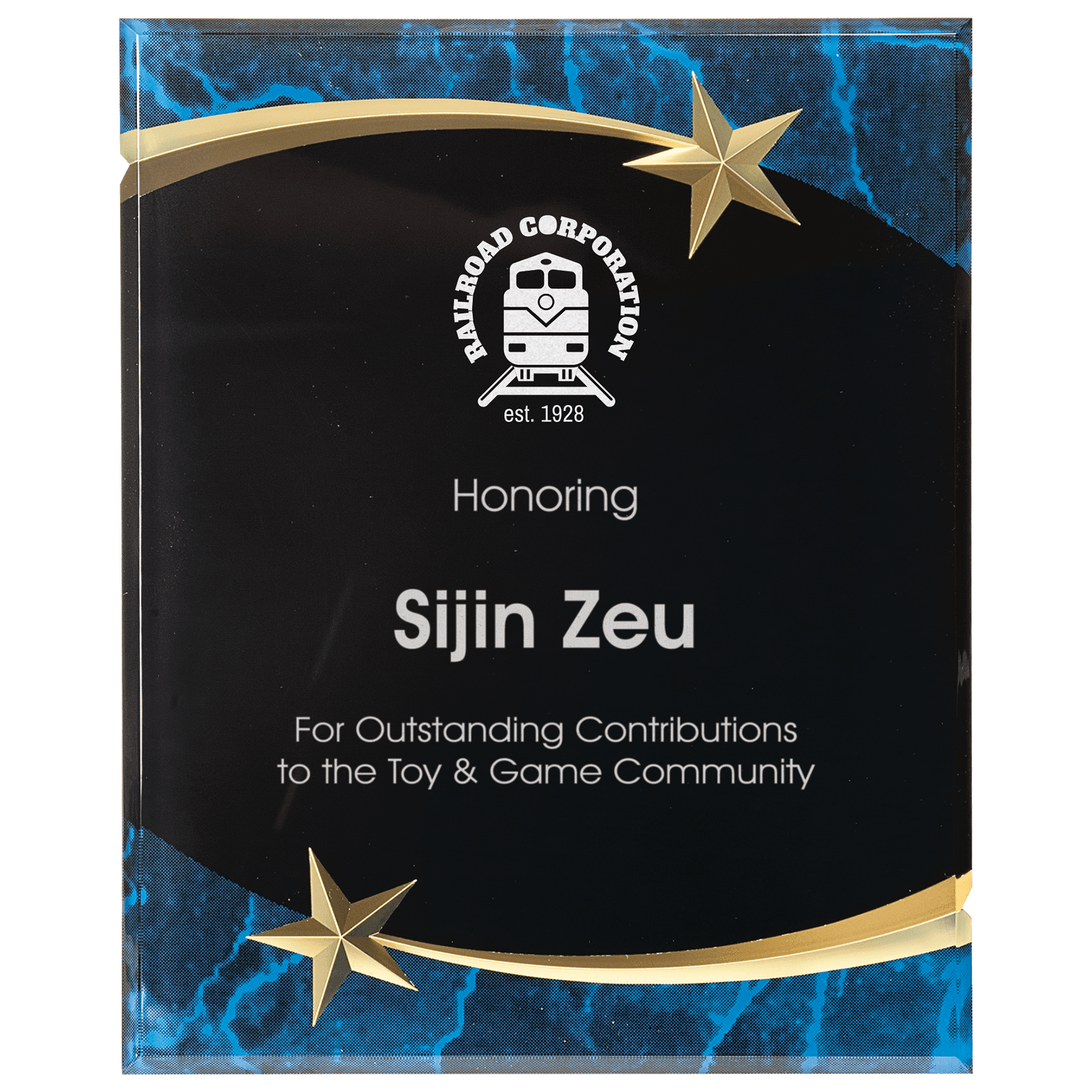 Blue 9" x 11" Marble Shooting Star Acrylic Plaque