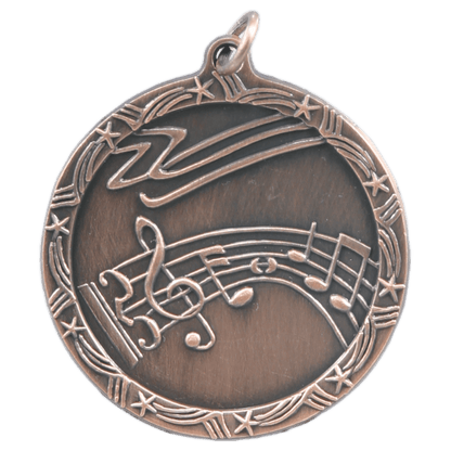Antique Bronze 1 3/4" Music Shooting Star Medal