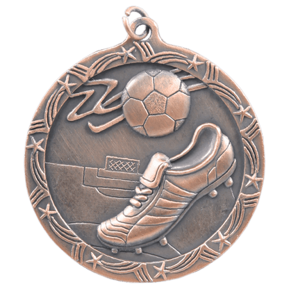 Antique Bronze 2 1/2" Soccer Shooting Star Medal