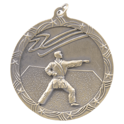 Antique Gold 2 1/2" Martial Arts Shooting Star Medal