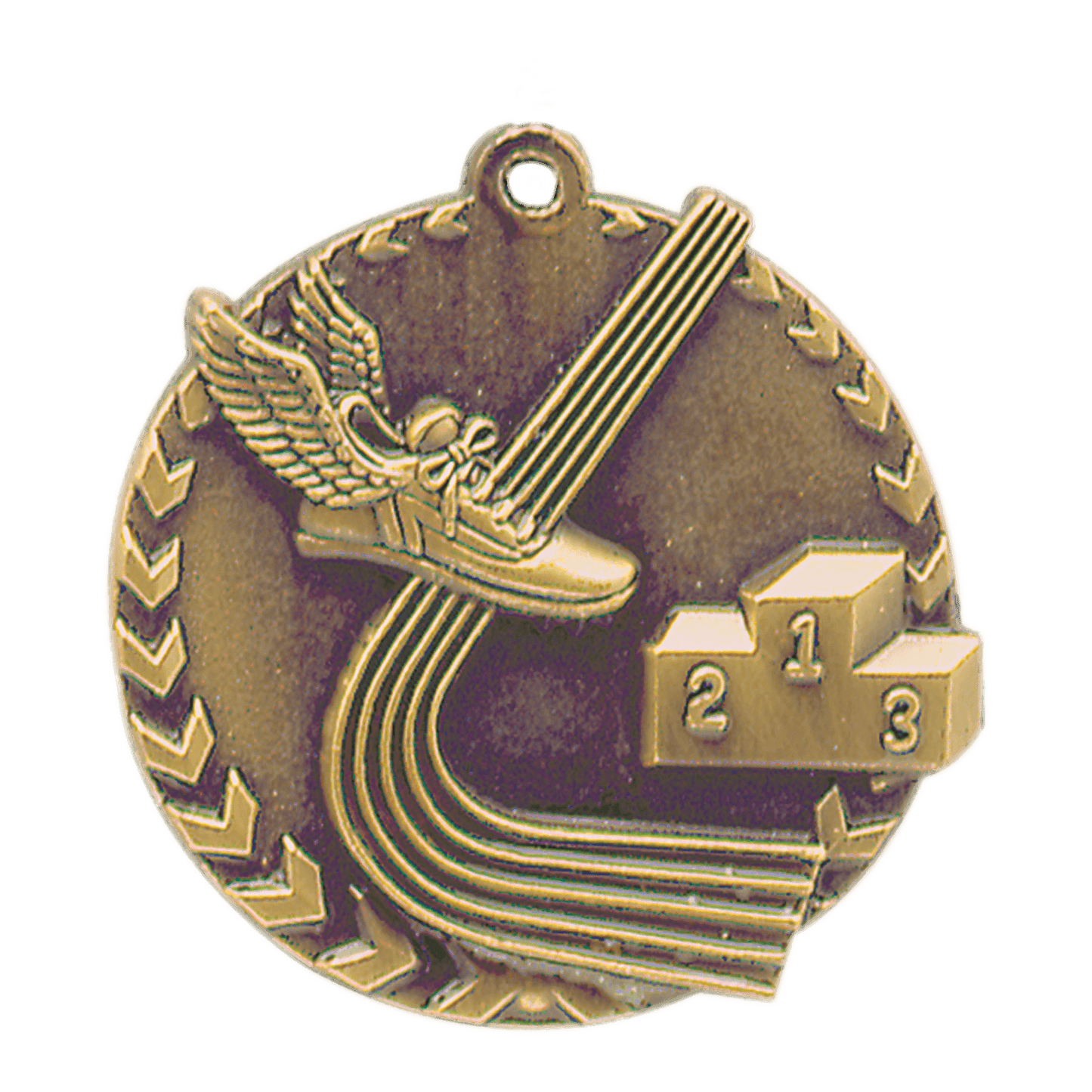 Antique Gold 1 3/4" Track Millennium Medal