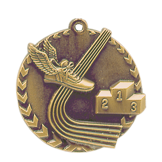Antique Gold 1 3/4" Track Millennium Medal