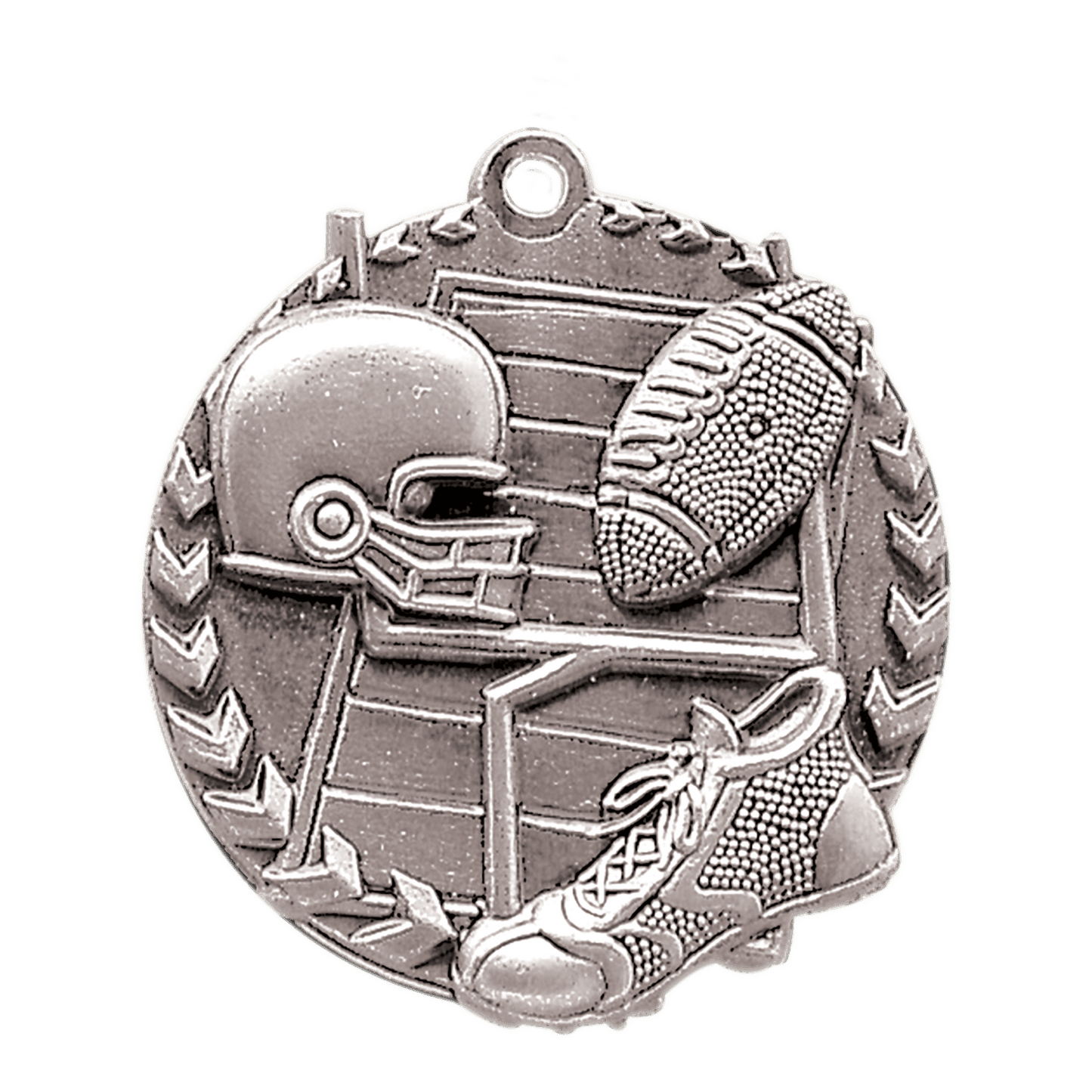 Antique Silver 1 3/4" Football Millennium Medal