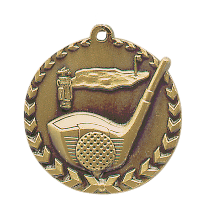Antique Gold 1 3/4" Golf Millennium Medal