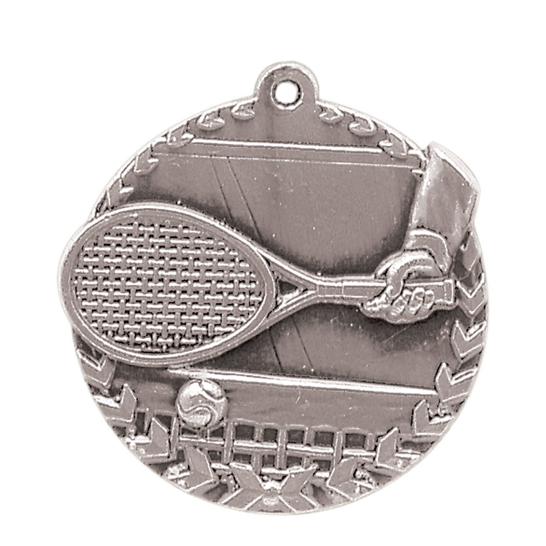 Antique Silver 1 3/4" Tennis Millennium Medal
