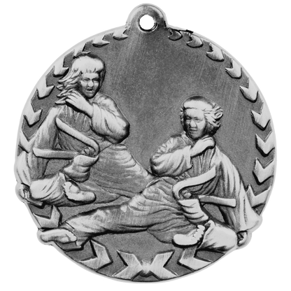 Antique Silver 1 3/4" Martial Arts Millennium Medal