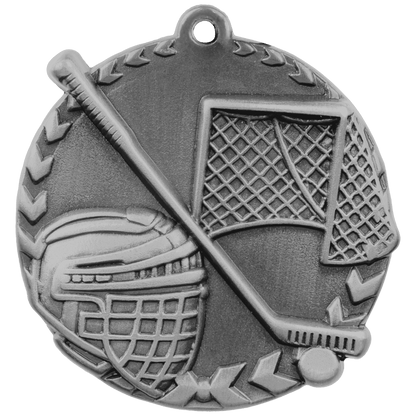 Antique Silver 1 3/4" Hockey Millennium Medal