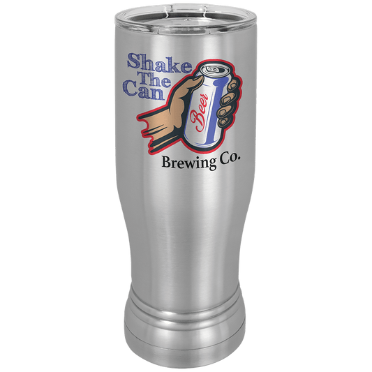 Stainless Steel Sublimatable 14 oz. Polar Camel Pilsner with Clear Lid