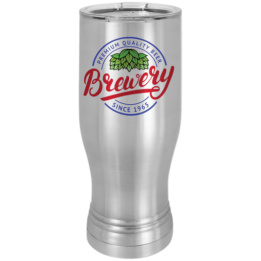 Stainless Steel Sublimatable 20 oz. Polar Camel Pilsner with Clear Lid