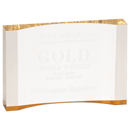 Gold 5" x 3 1/2" 1" Thick Acrylic Crescent