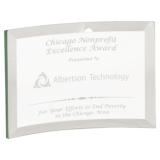 6" x 4" x 3/8" Jade Glass Crescent