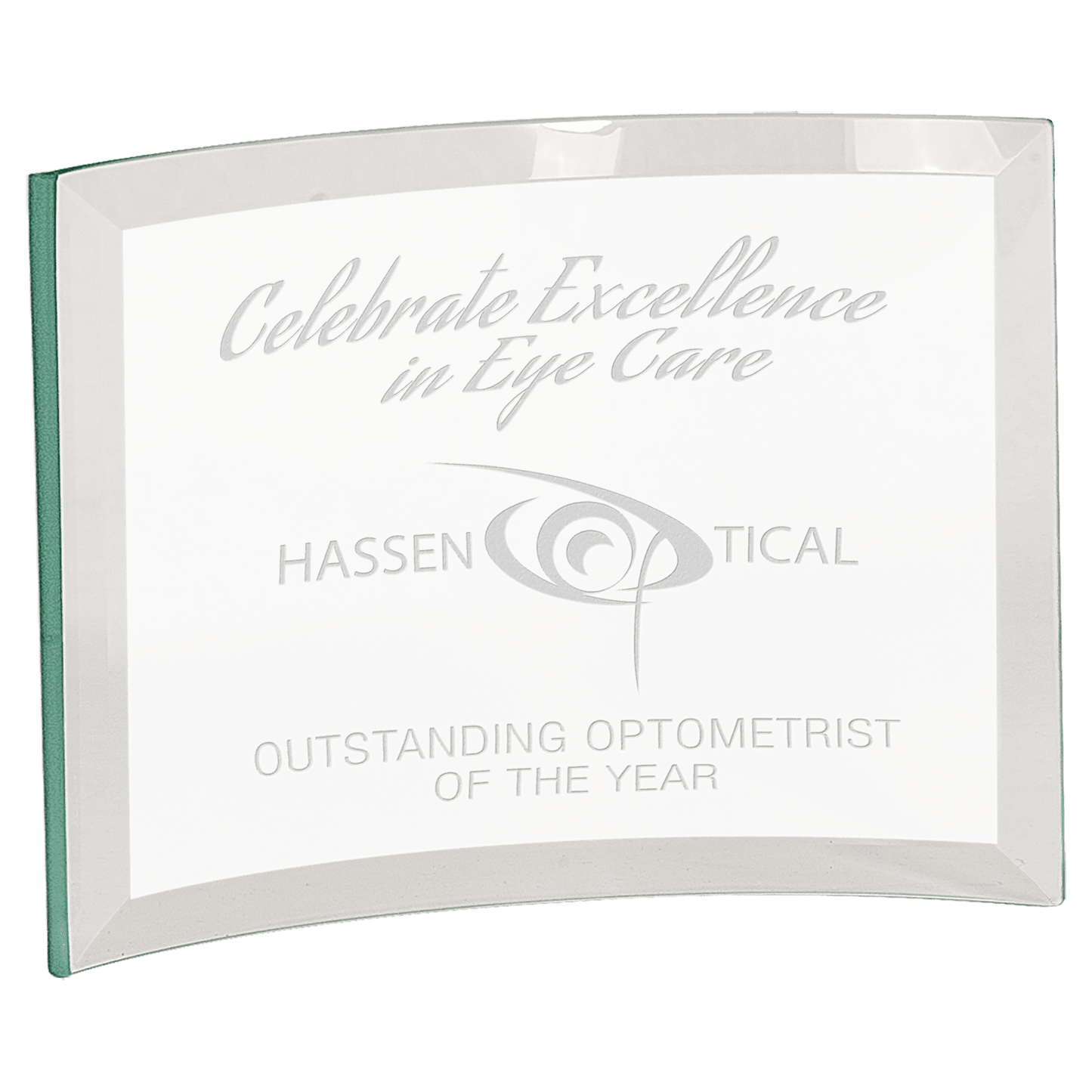 7" x 5" x 3/8" Jade Glass Crescent