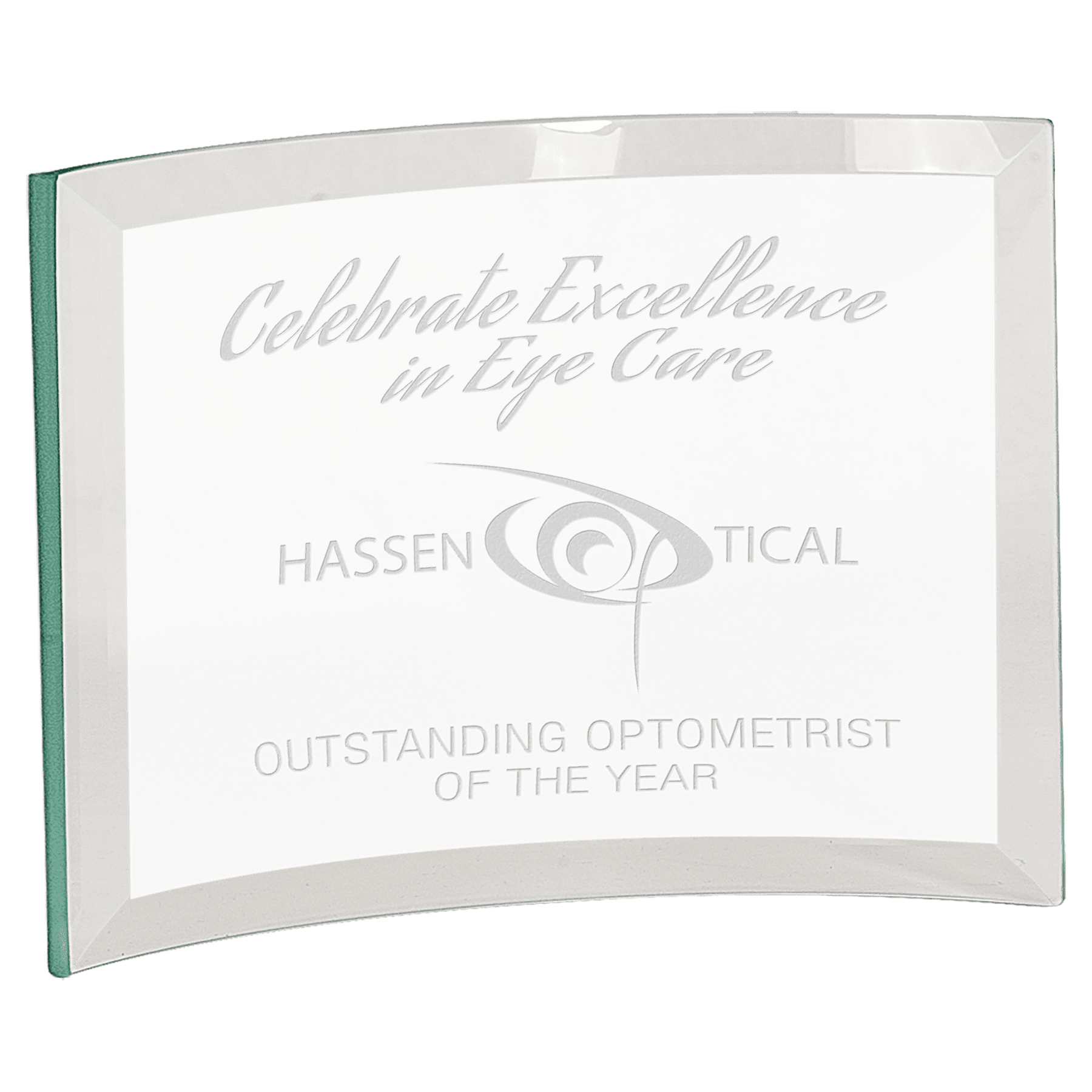 7" x 5" x 3/8" Jade Glass Crescent