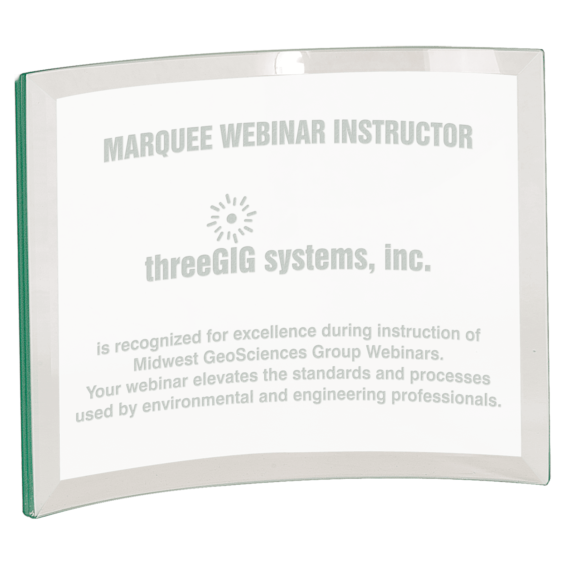 8" x 6" x 3/8" Jade Glass Crescent