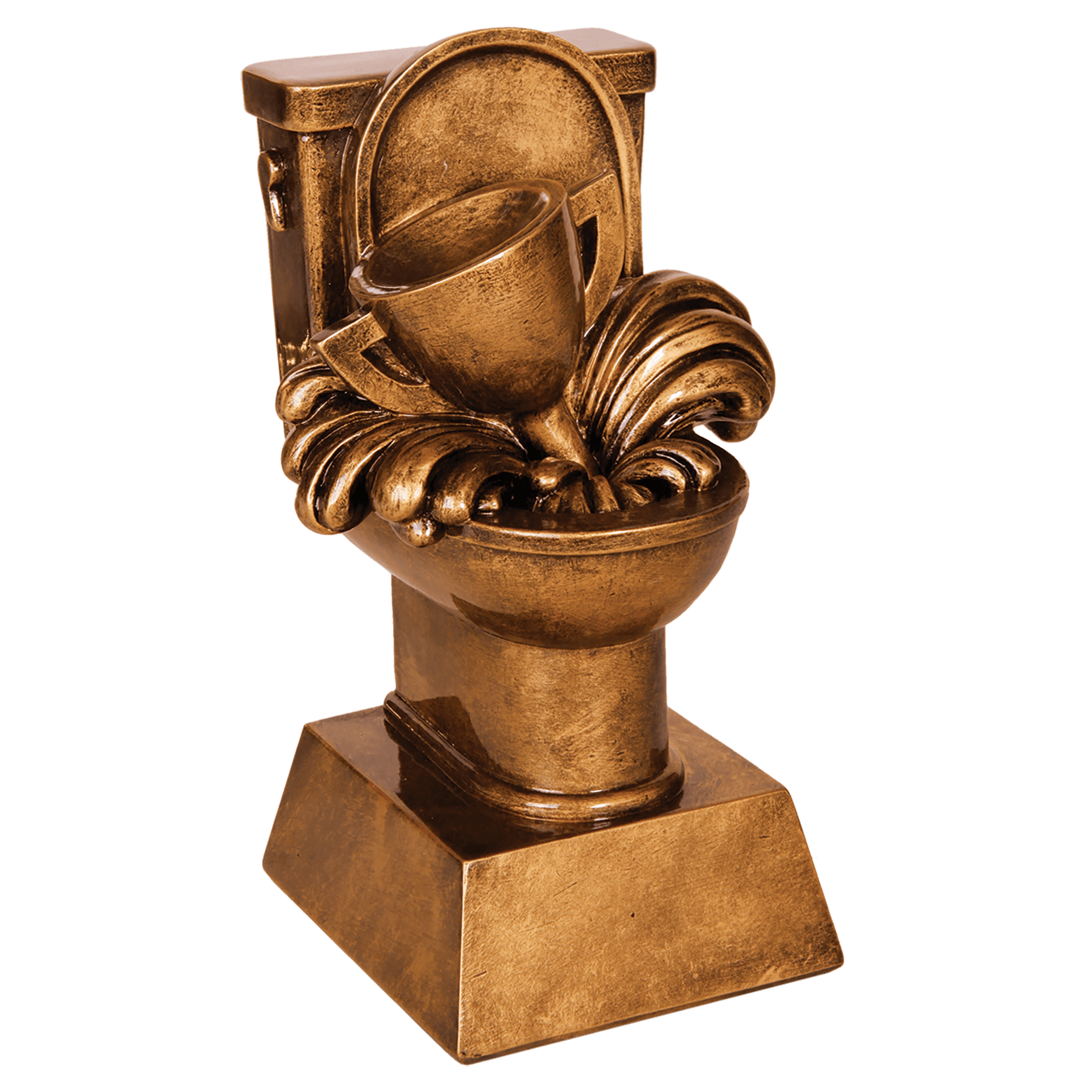 6" Antique Gold Toilet Loser Resin