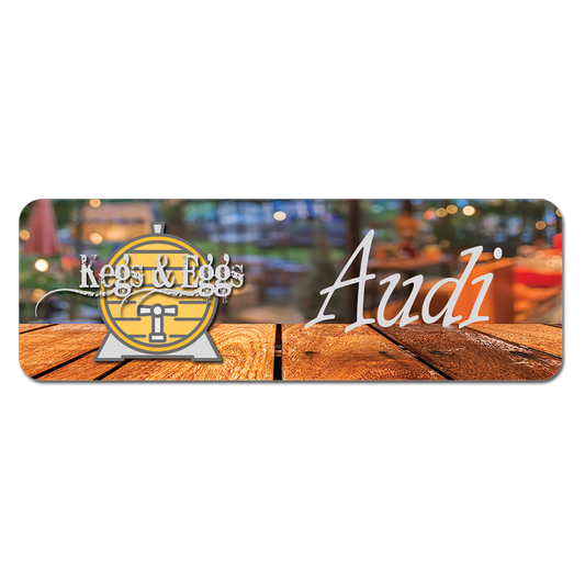 3" x 1" Matte White Unisub FRP Sublimatable Name Badge with Radius Corners