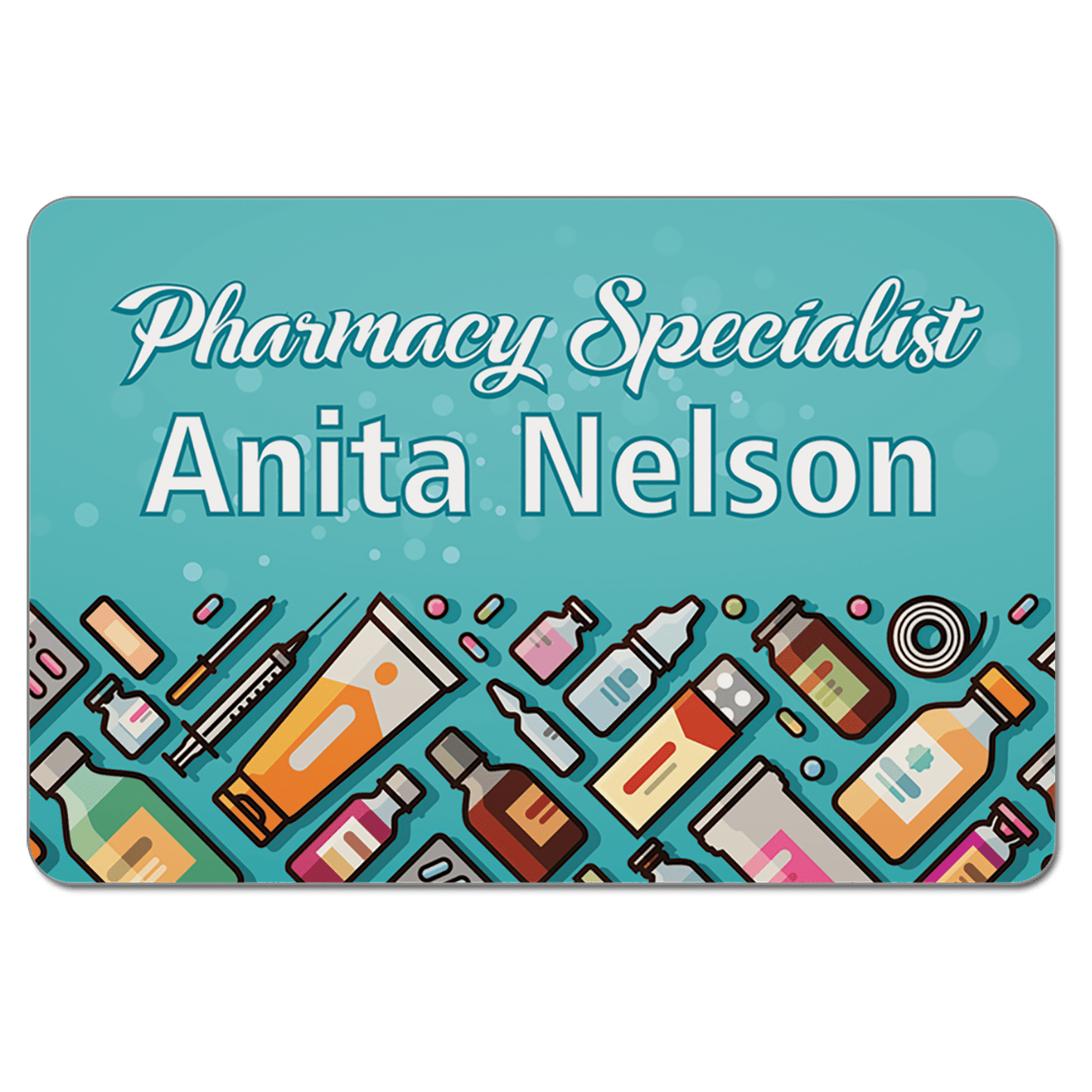 3" x 2" Matte White Unisub FRP Sublimatable Name Badge with Radius Corners