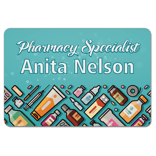 3" x 2" Matte White Unisub FRP Sublimatable Name Badge with Radius Corners