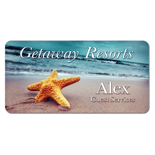 3" x 1.5" Gloss White Unisub FRP Sublimatable Name Badge with Radius Corners