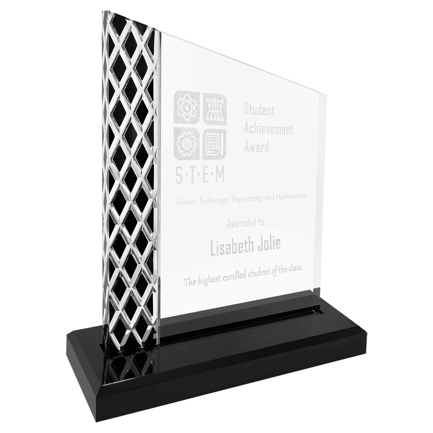 Black 7" Unite Diamond Ice Acrylic