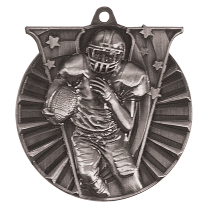 Antique Silver 2" Football Victory Medal