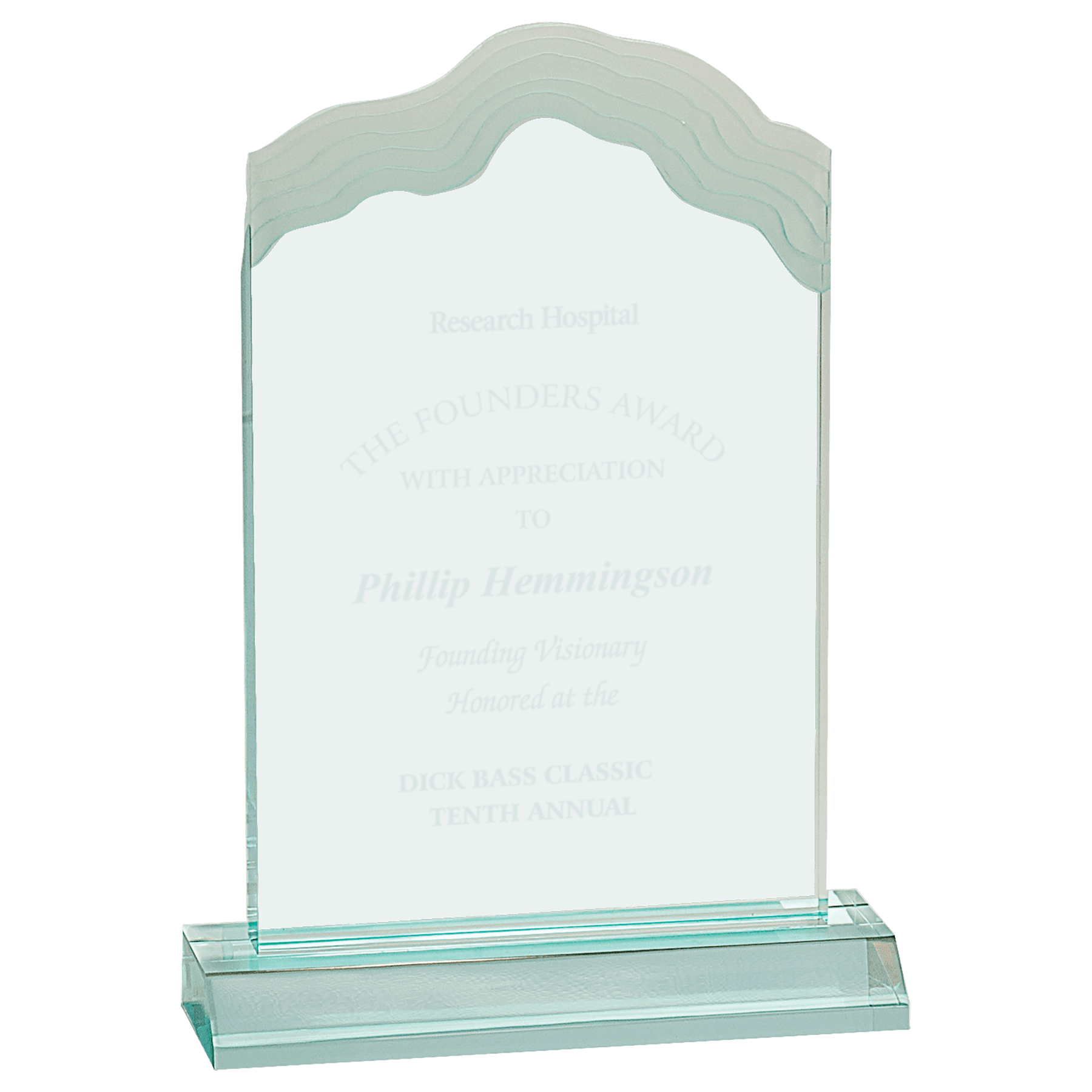 Jade 4" x 6" Cap Edge Acrylic with 5" Base