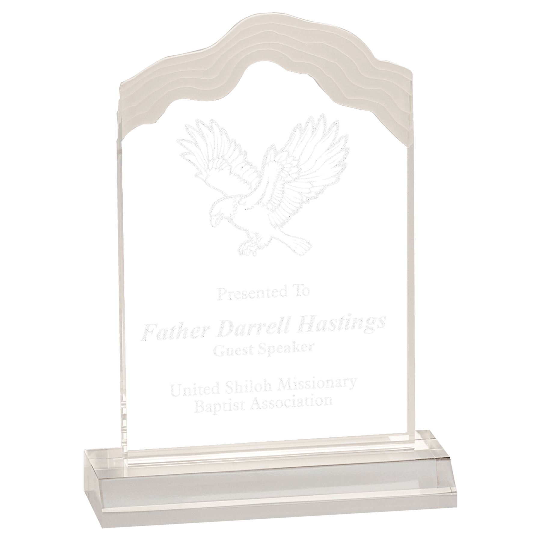 Clear 5" x 8" Cap Edge Acrylic with 6" Base