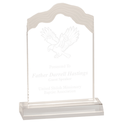 Clear 5" x 8" Cap Edge Acrylic with 6" Base