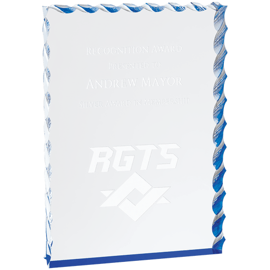 Blue 6" x 8" Wave Edge Acrylic